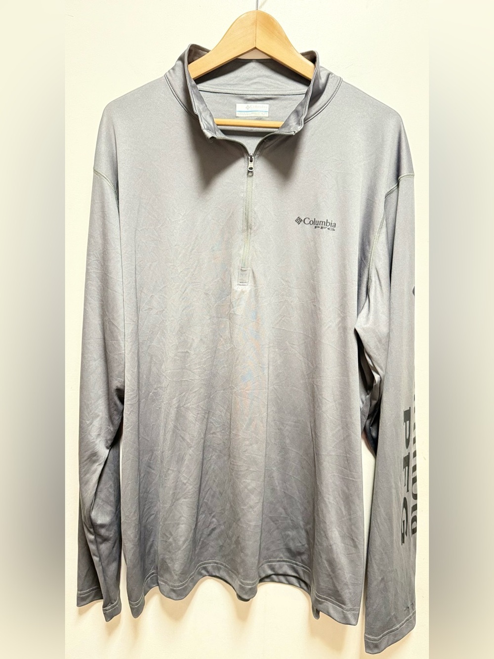 Columbia Men's Long Sleeve Quarter-Zip Shirt - Light Gray PFG